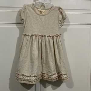 Matilda Jane Fresh Snow dress size 4 oatmeal star ribbon trim